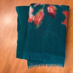 J Jill 100% wool floral scarf